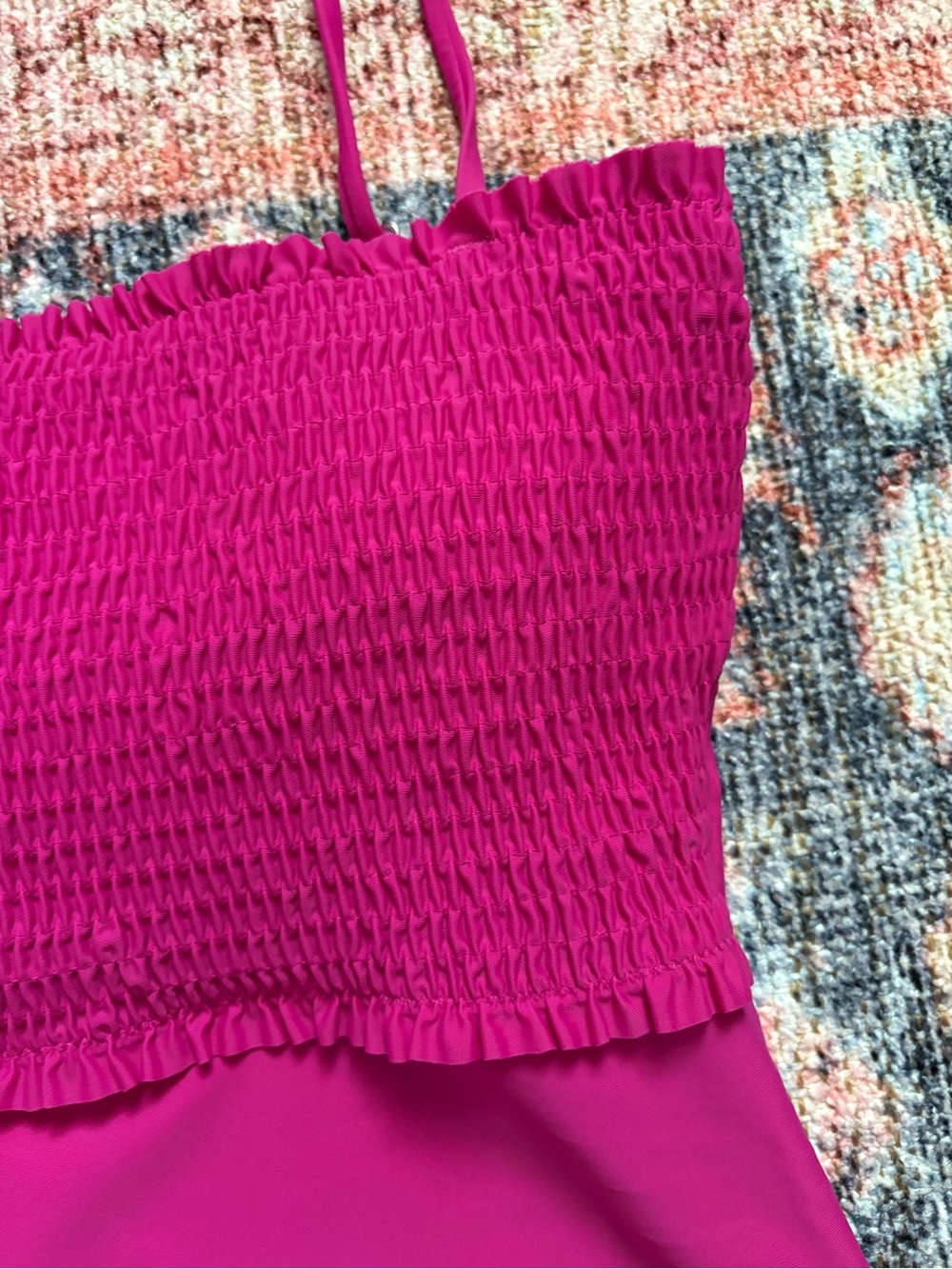 J. Crew Smocked 1pc Swimsuit - Picture 3 of 7